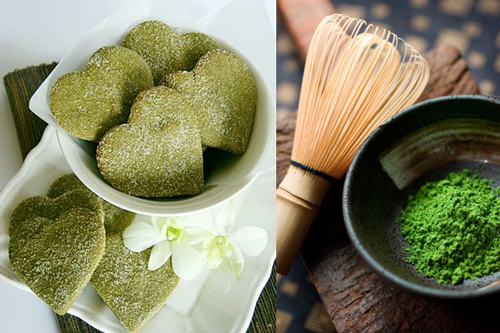 Matcha dùng để làm cho bánh có màu xanh tự nhiên, rất tốt cho sức khoẻ